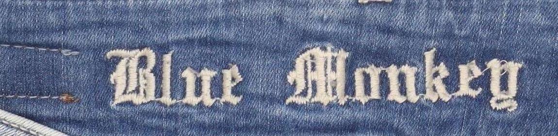 Womens UK Size 12 Blue Monkey Slim Fit Skinny Blue Jeans