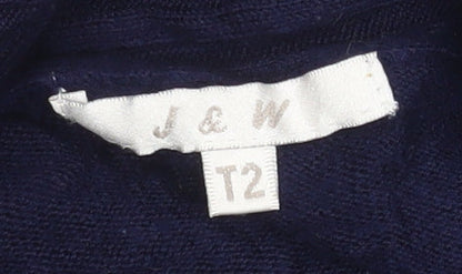 Womens UK Size M J & W Blue Cardigan Jumper