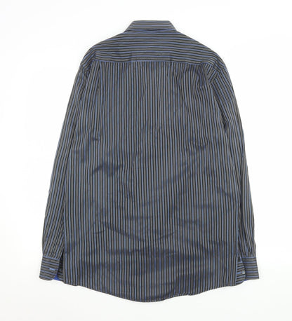 Daniel Grahame Men's Blue Striped Long Sleeve Button-Up Shirt Size M