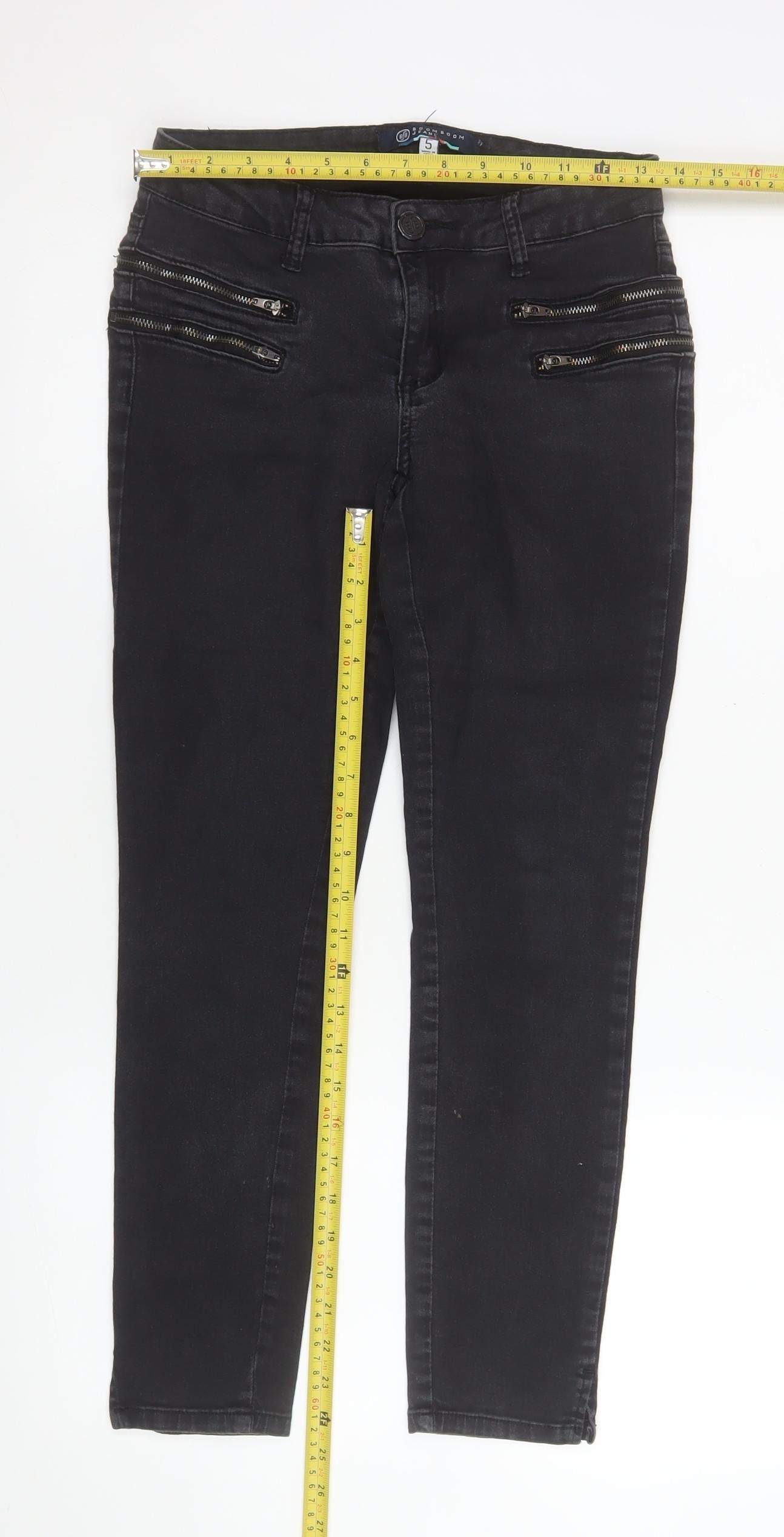 Womens UK Size 5 BoomBoom Jeans Slim Fit Skinny Black Jeans