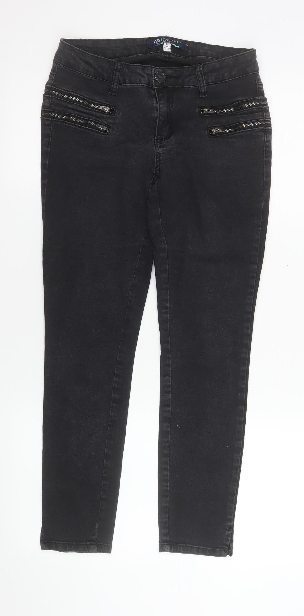 Womens UK Size 5 BoomBoom Jeans Slim Fit Skinny Black Jeans