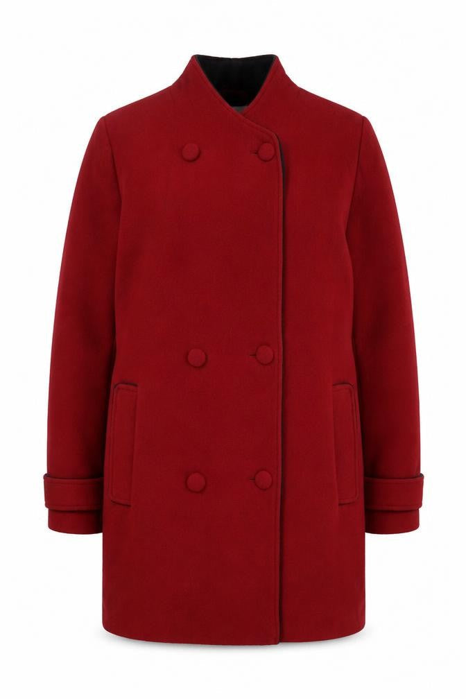 Womens UK Size 18 EWM Pure Classics Red Pea Coat
