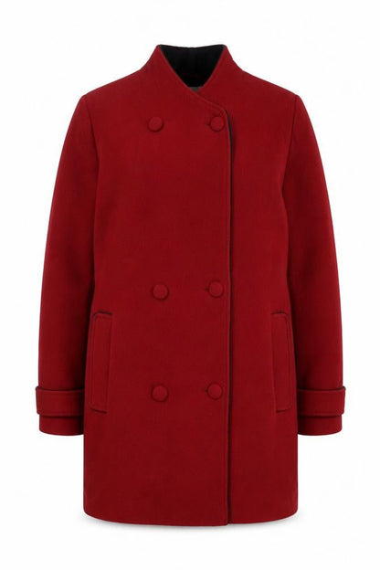 Womens UK Size 18 EWM Pure Classics Red Pea Coat