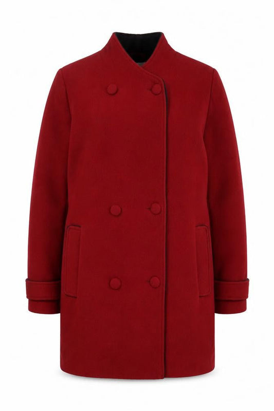 Womens UK Size 18 EWM Pure Classics Red Pea Coat