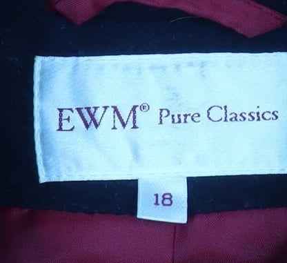 Womens UK Size 18 EWM Pure Classics Red Pea Coat