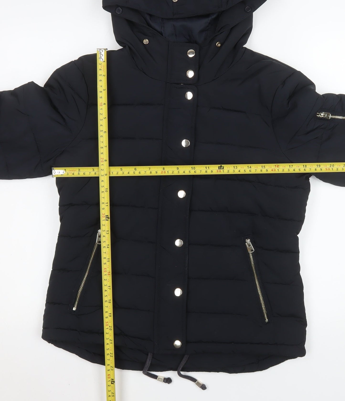 Womens UK Size 10 Topshop Black Puffer Jacket