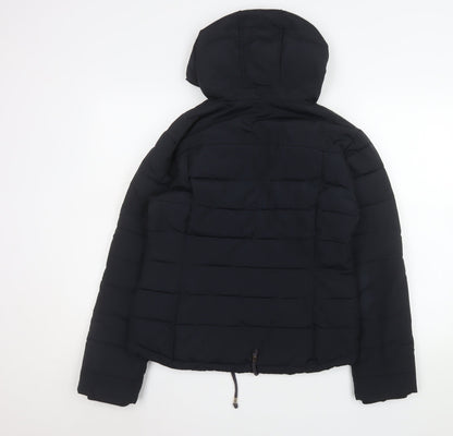 Womens UK Size 10 Topshop Black Puffer Jacket