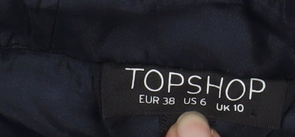 Womens UK Size 10 Topshop Black Puffer Jacket