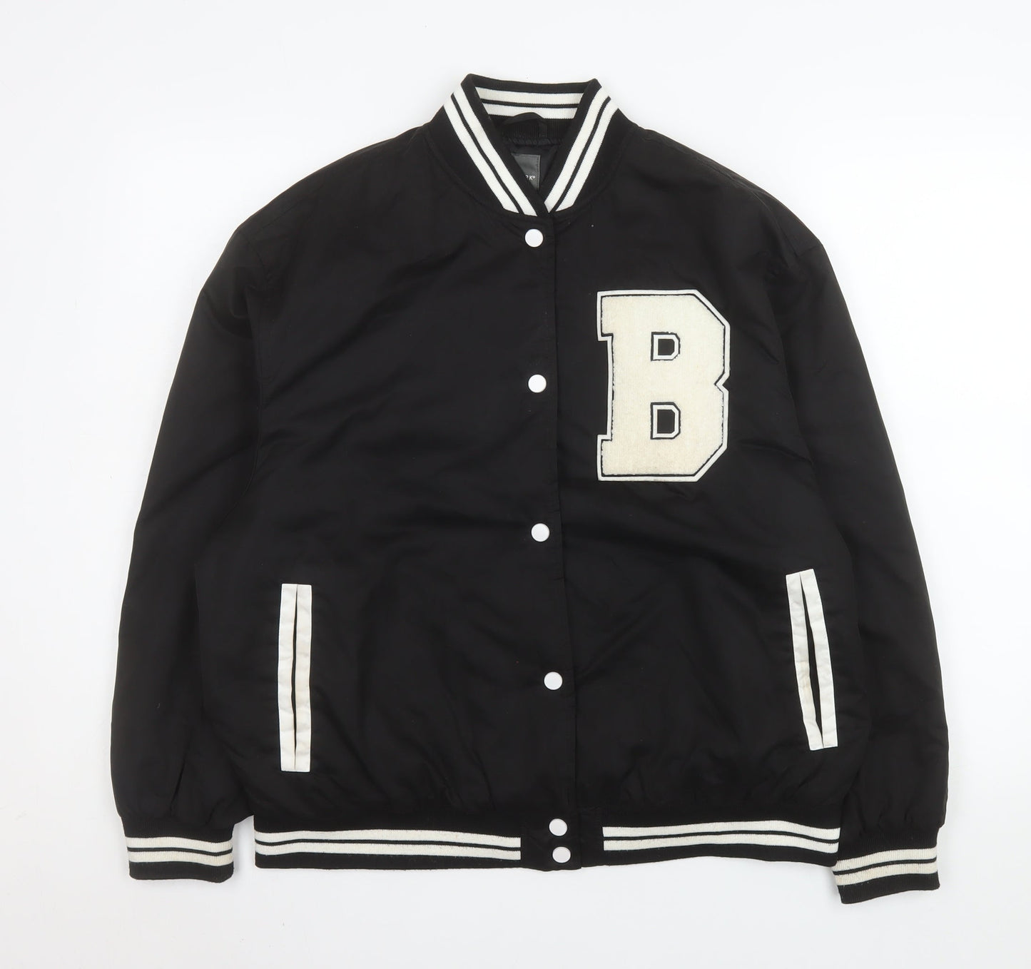 Womens UK Size XS Primark Black Varsity Jacket