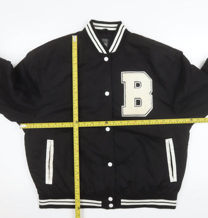 Womens UK Size XS Primark Black Varsity Jacket