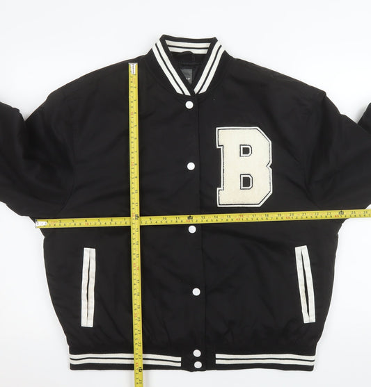 Womens UK Size XS Primark Black Varsity Jacket
