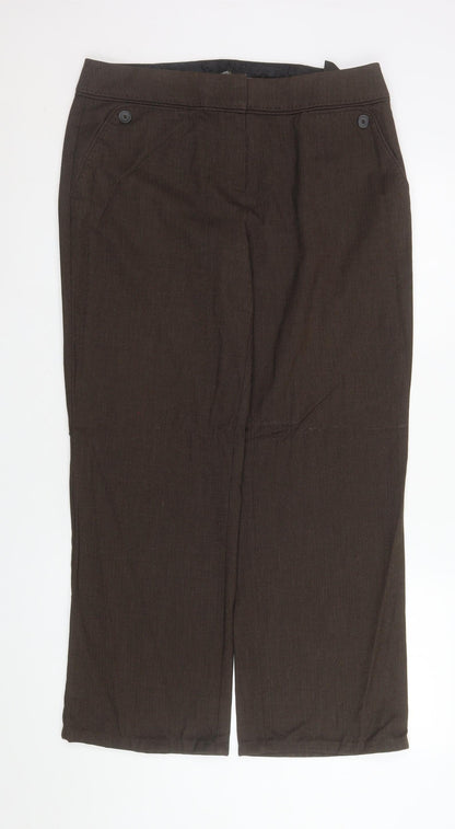Marks and Spencer Men's Brown Straight Leg Trousers Size M