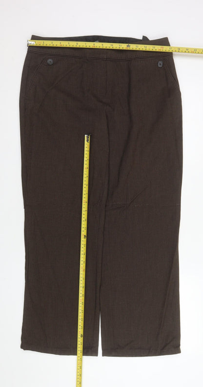 Marks and Spencer Men's Brown Straight Leg Trousers Size M