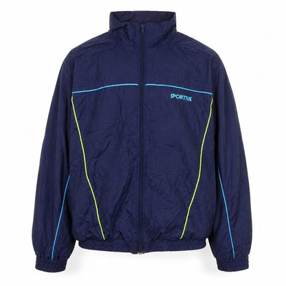 Mens UK Size L Sportive Blue Windbreaker Coat