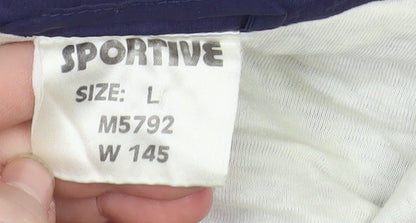 Mens UK Size L Sportive Blue Windbreaker Coat