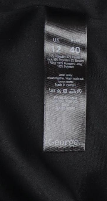 Womens UK Size 12 George Black Basic Jacket