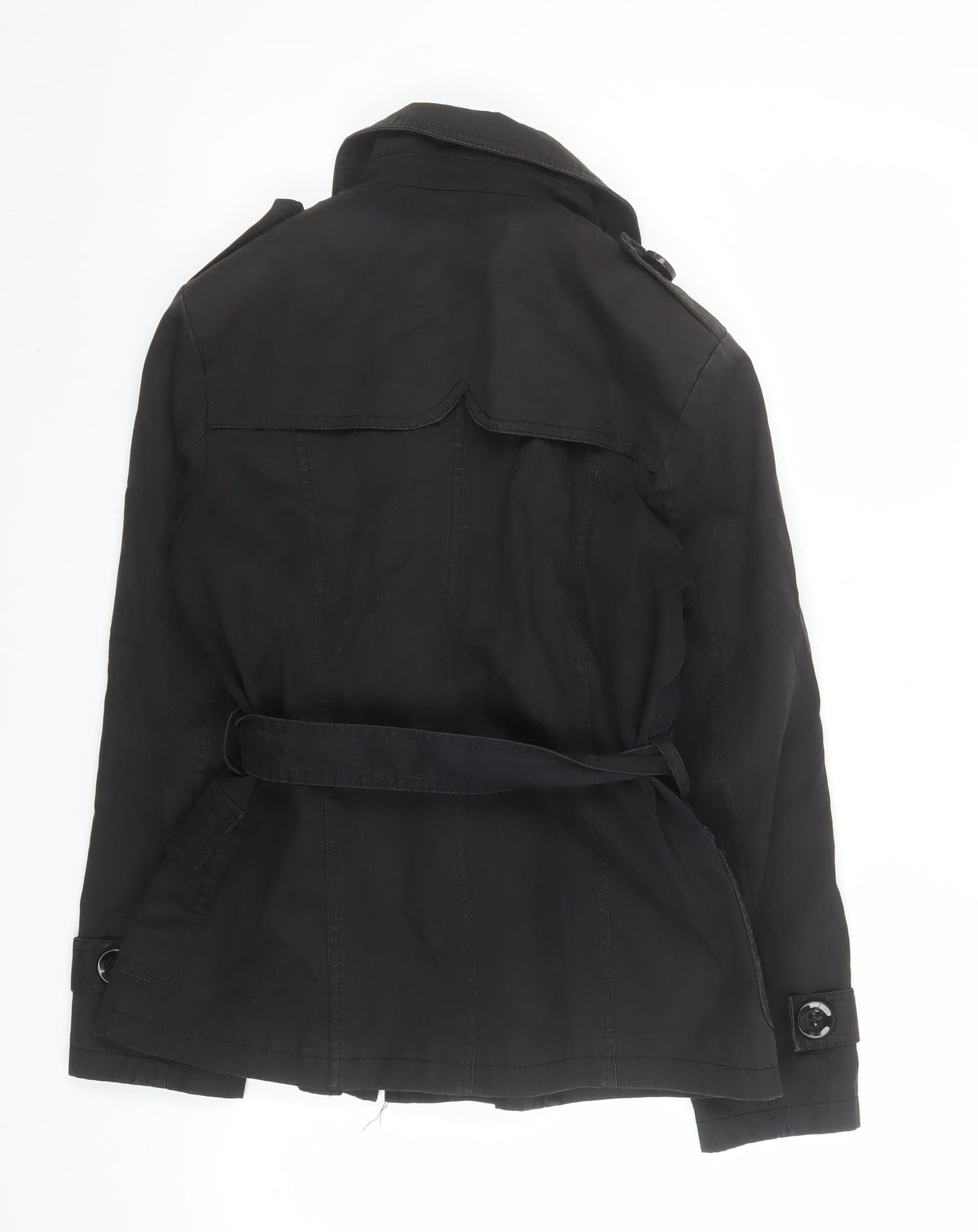 Womens UK Size M MODA D&F Black Trench Coat