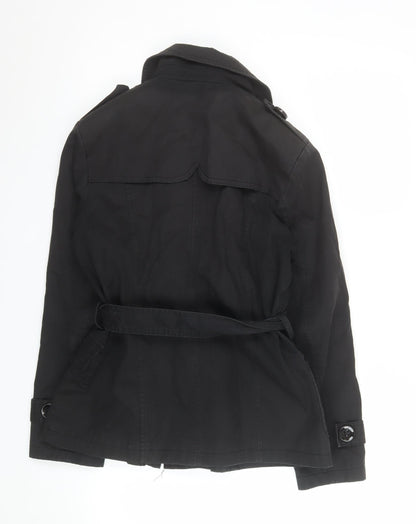 Womens UK Size M MODA D&F Black Trench Coat