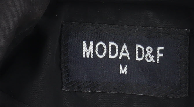 Womens UK Size M MODA D&F Black Trench Coat