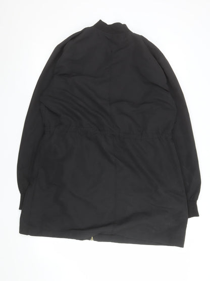 Womens UK Size M Boohoo Black Parka Coat