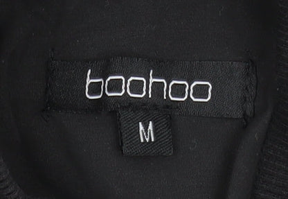 Womens UK Size M Boohoo Black Parka Coat