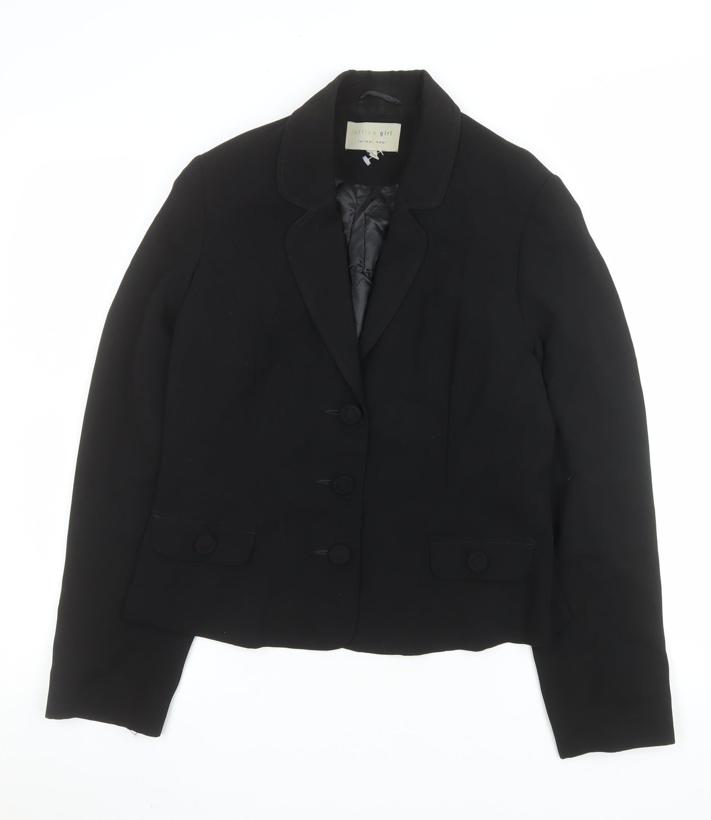 Womens UK Size 12 Office Girl Regular Black Suit Jacket