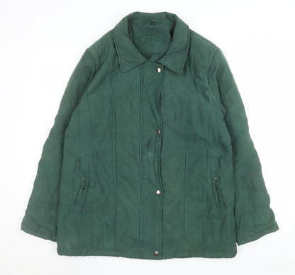 Womens UK Size 14 Finesse Green Quilted Coat