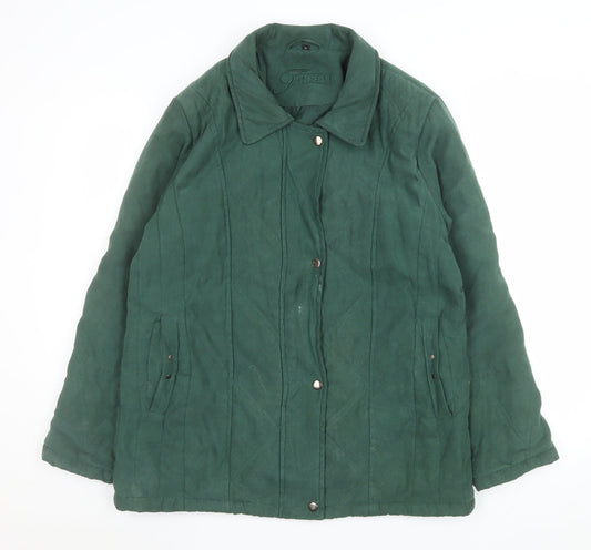 Womens UK Size 14 Finesse Green Quilted Coat