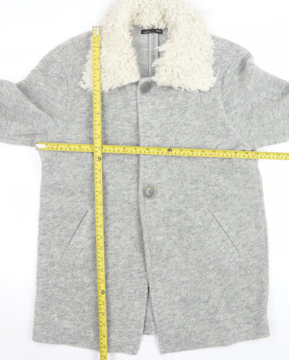 Womens UK Size S Zara Grey Overcoat