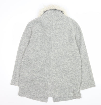 Womens UK Size S Zara Grey Overcoat