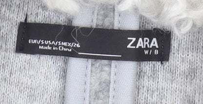 Womens UK Size S Zara Grey Overcoat