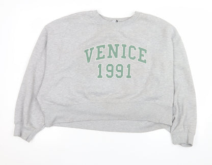 Womens UK Size L Primark Grey Pullover Sweatshirt
