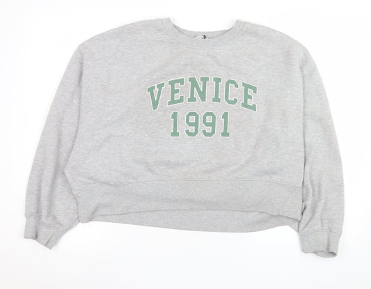 Womens UK Size L Primark Grey Pullover Sweatshirt