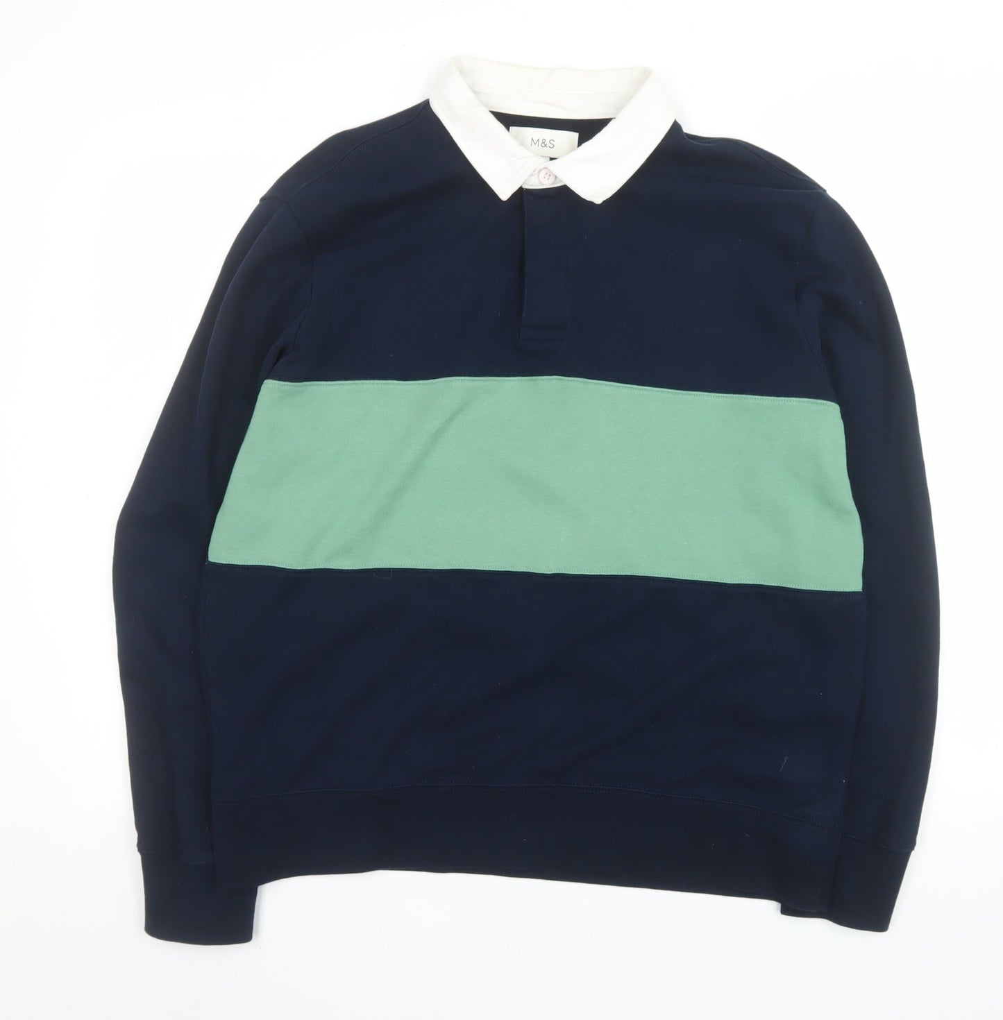 Mens UK Size L Marks and Spencer Blue Pullover Sweatshirt