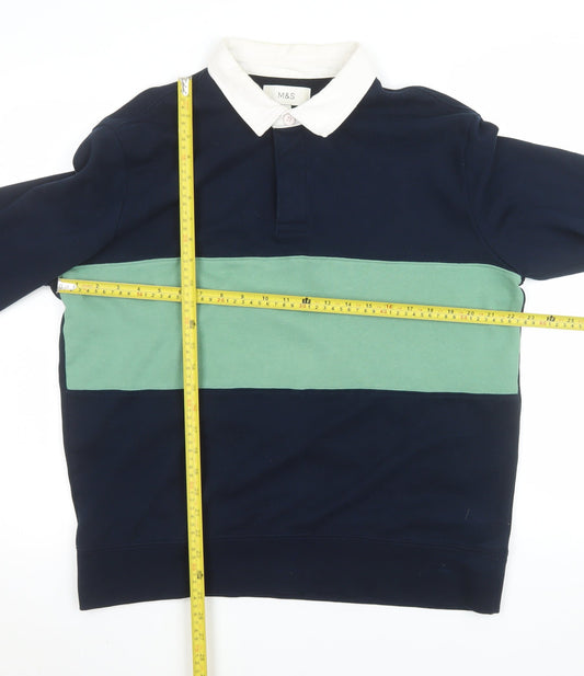 Mens UK Size L Marks and Spencer Blue Pullover Sweatshirt