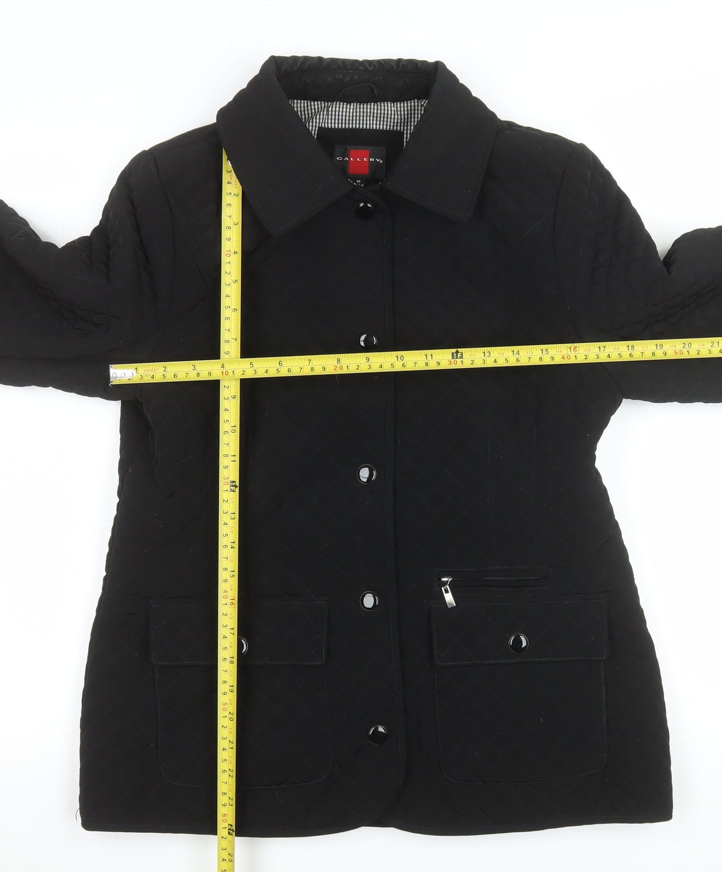 Womens UK Size M Gallery Black Quilted Coat