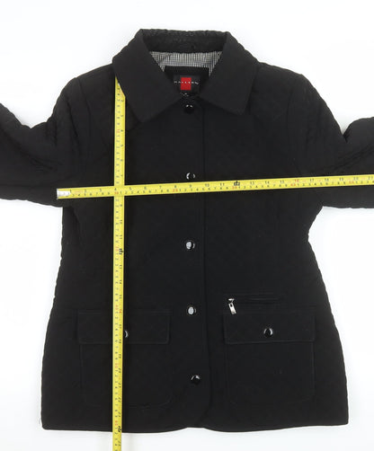 Womens UK Size M Gallery Black Quilted Coat