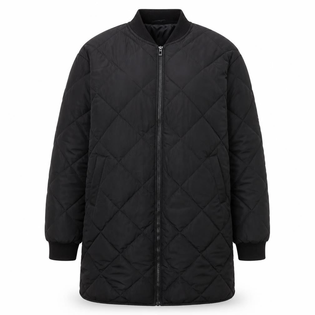 Womens UK Size 10 Boohoo Black Quilted Coat