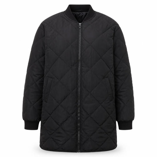 Womens UK Size 10 Boohoo Black Quilted Coat