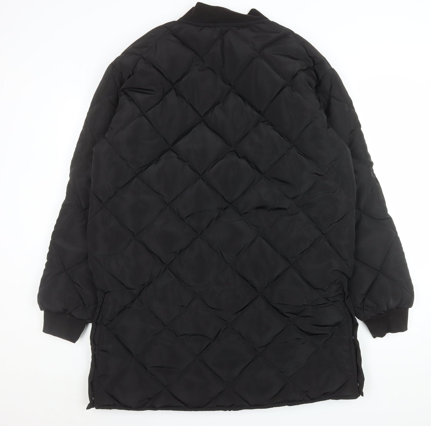 Womens UK Size 10 Boohoo Black Quilted Coat