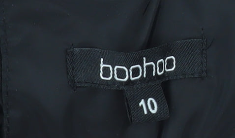 Womens UK Size 10 Boohoo Black Quilted Coat