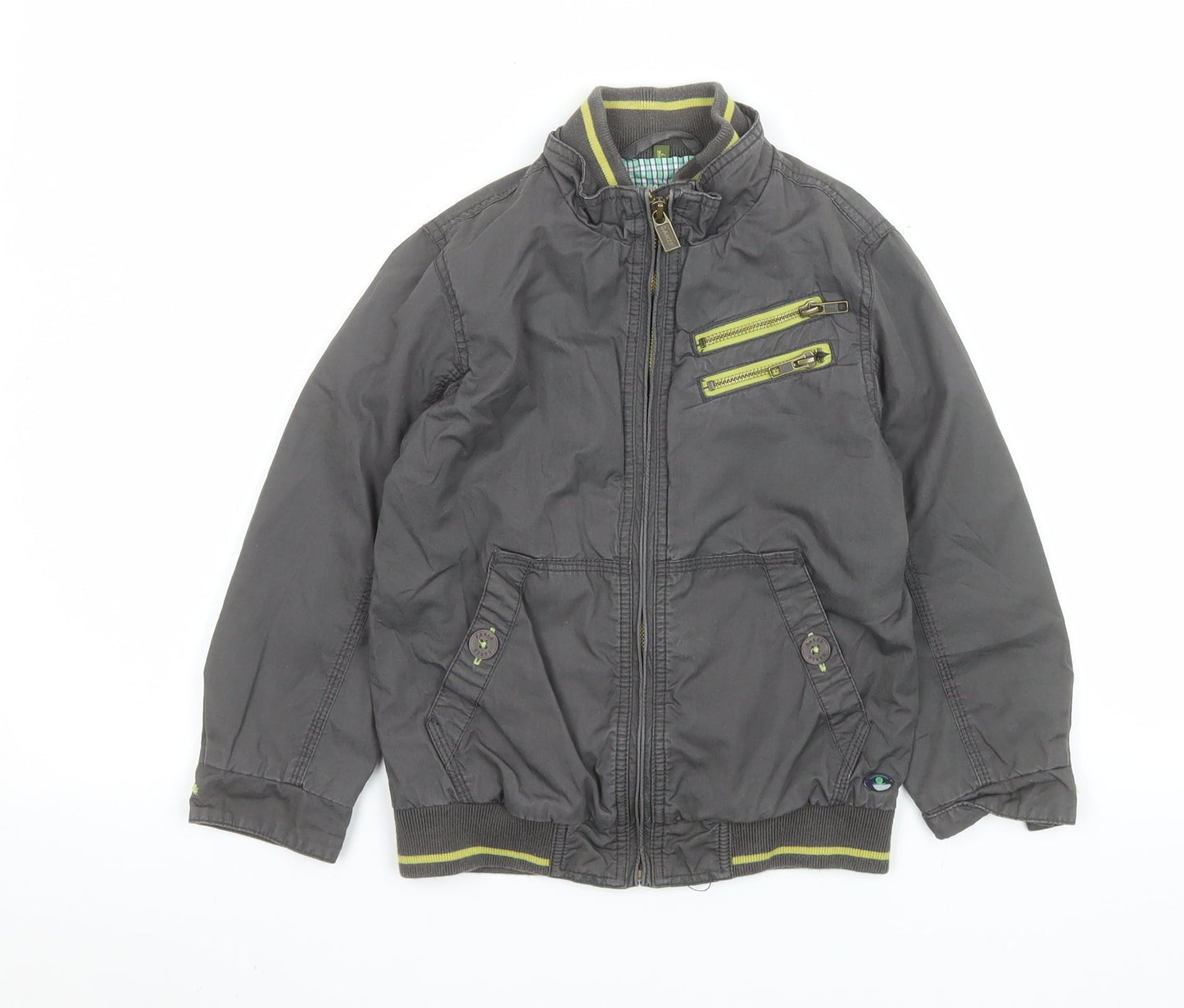 Boys UK Size 7 Years Baker by Ted Baker Grey Bomber Jacket