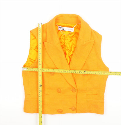 Womens UK Size S Zara Regular Orange Suit Waistcoat