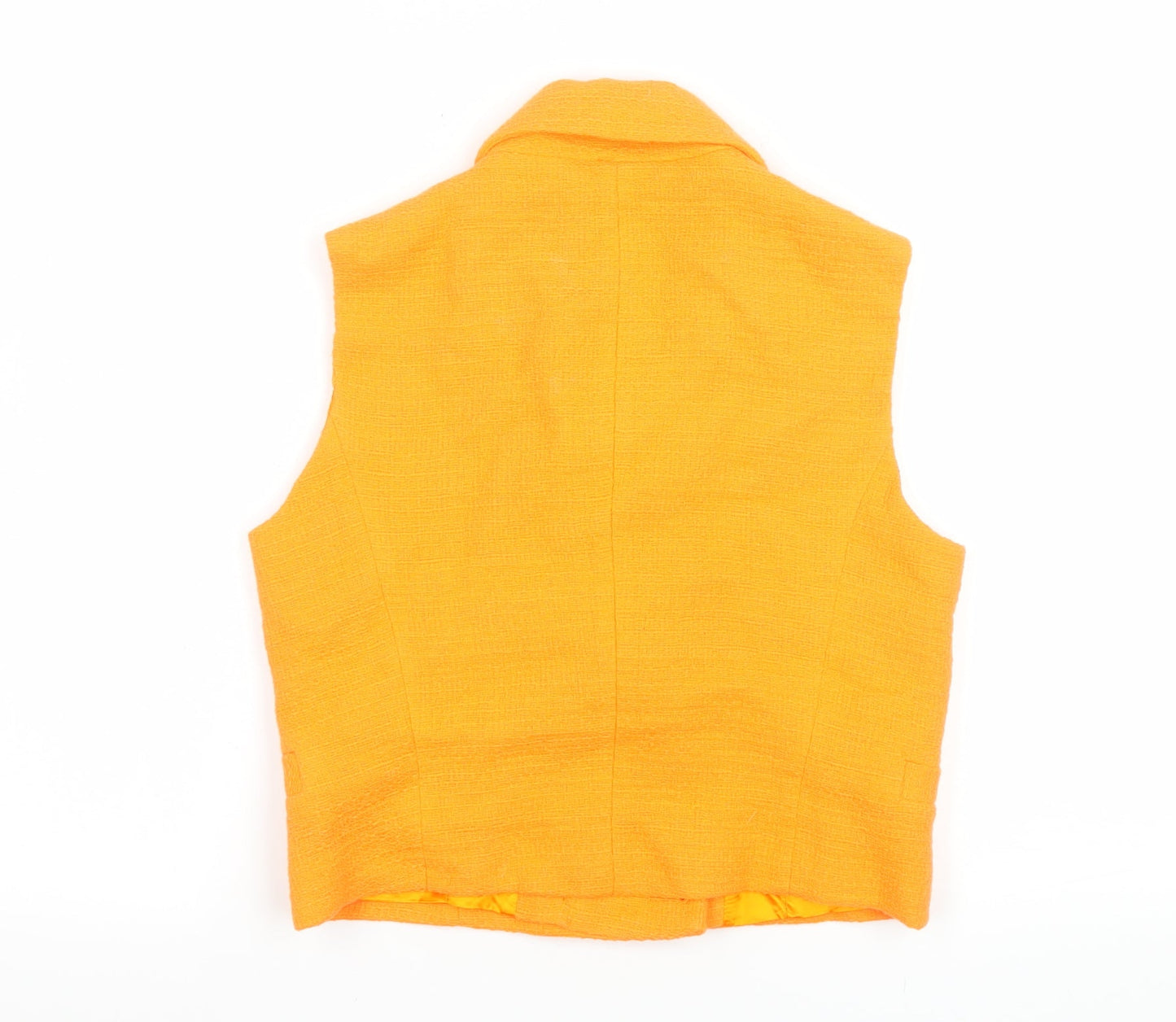 Womens UK Size S Zara Regular Orange Suit Waistcoat