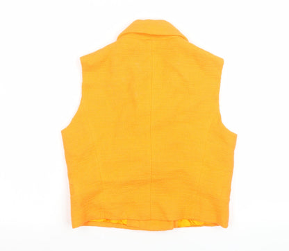 Womens UK Size S Zara Regular Orange Suit Waistcoat