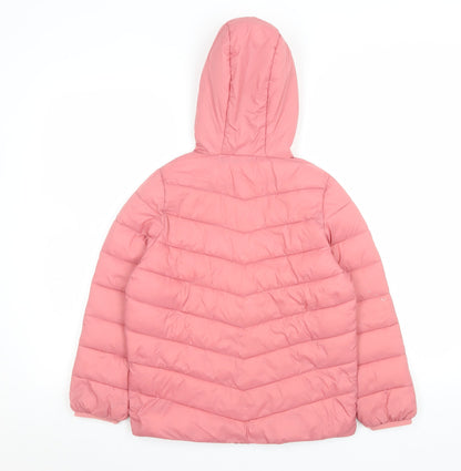 Girls UK Size 8-9 Years Marks and Spencer Pink Puffer Jacket
