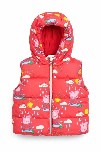Girls UK Size 18-24 Months Peppa Pig Red Puffer Jacket