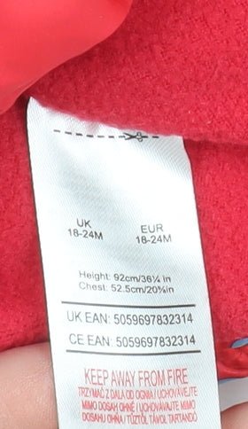 Girls UK Size 18-24 Months Peppa Pig Red Puffer Jacket