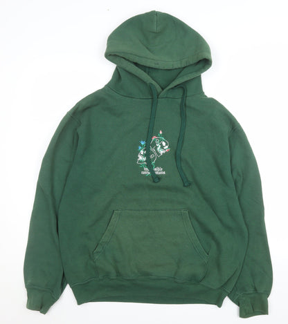 Mens UK Size M Impossible Conversations Green Pullover Hoodie
