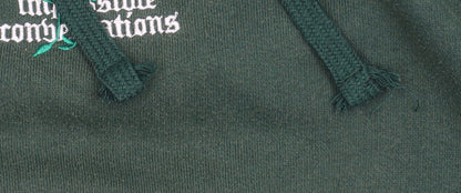 Mens UK Size M Impossible Conversations Green Pullover Hoodie